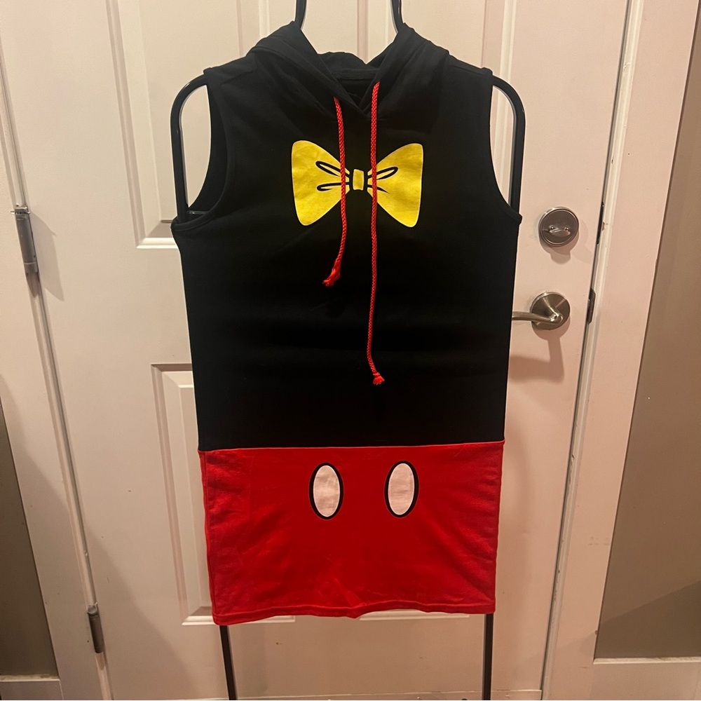 Disney Mickey Mouse Sleeveless Hoodie Dress - Black and Red